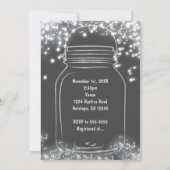 Invitation Pot Mason Jar Cœur d'Argent & Lumières Scintillant (Dos)