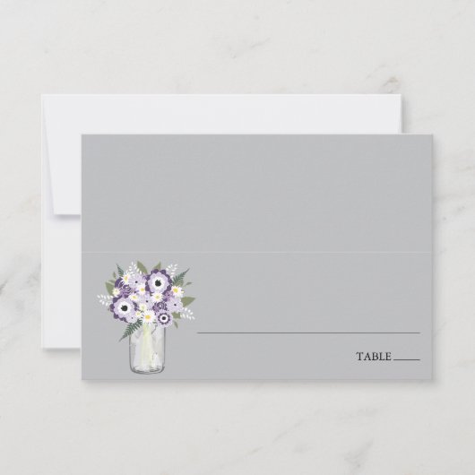 Invitation Pot Mason Jardin Violet | Carton d'escorte (Devant)