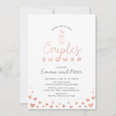 Invitation Pot Mason, Mariage de Couple Rose Gold & Gris Douc (Devant)