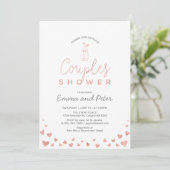 Invitation Pot Mason, Mariage de Couple Rose Gold & Gris Douc (Debout devant)