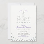 Invitation Pot Mason, Pailleté Argent & Fête de Mariage Viole (Devant)