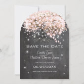 Invitation Pot Mason Rose Tableau Noir Cœur Feuille Arbre (Devant)
