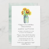 Invitation Pot Mason | Sunflower Country Fête des mariées rus (Devant / Derrière)