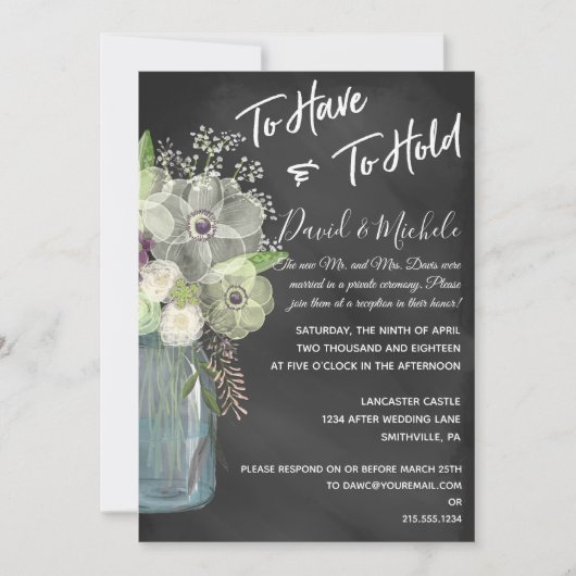 Invitation Pot Masonne en Tableau/ Après le Mariag (Devant)