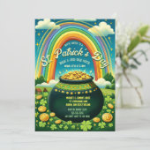 Invitation Pot of Gold et Rainbow St. Patrick's Day Celebrat (Debout devant)