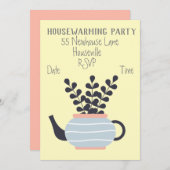 Invitation Pot pastel moderne plante Chambre chauffante (Devant / Derrière)