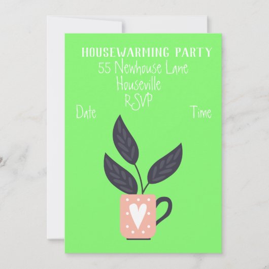 Invitation Pot pastel moderne plante Chambre chauffante (Devant)
