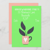 Invitation Pot pastel moderne plante Chambre chauffante (Devant / Derrière)