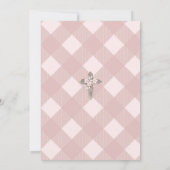 Invitation Pot Pink Aquarelle Crest Première Communion Sainte (Dos)