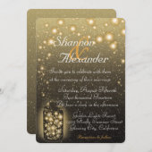 Invitation Pot rougeoyant de lucioles avec des étoiles de (Devant / Derrière)