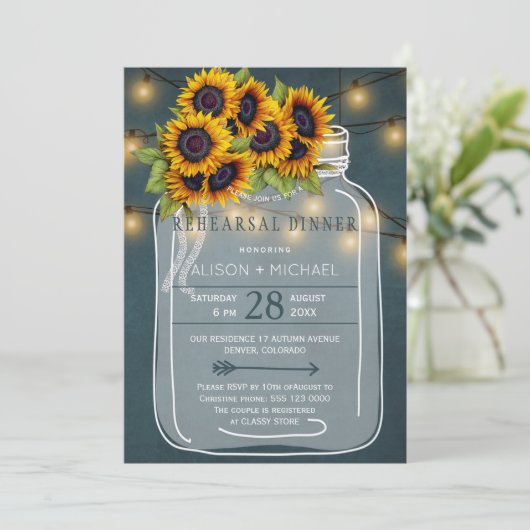 Invitation Pot rustique en mason avec dîner de répétition de (Debout devant)