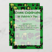 Invitation Pot Shamrock Jour de la Saint Patrick de la bière  (Devant / Derrière)