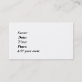 Invitation potelé de carte de visite de nuit de (Dos)