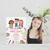 Invitation Poterie Artisanat Argile Pots d'Art Photo Annivers (Debout devant)