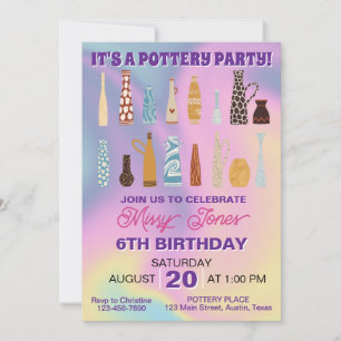 Invitation Poterie fête d'anniversaire