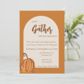 Invitation Poteries de citrouilles à l'aquarelle pour la fête (Debout devant)