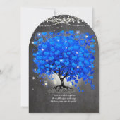 Invitation Poterne Royal Bleu Coeur Feuille Arbre en pot Maso (Dos)