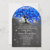 Invitation Poterne Royal Bleu Coeur Feuille Arbre en pot Maso (Devant)