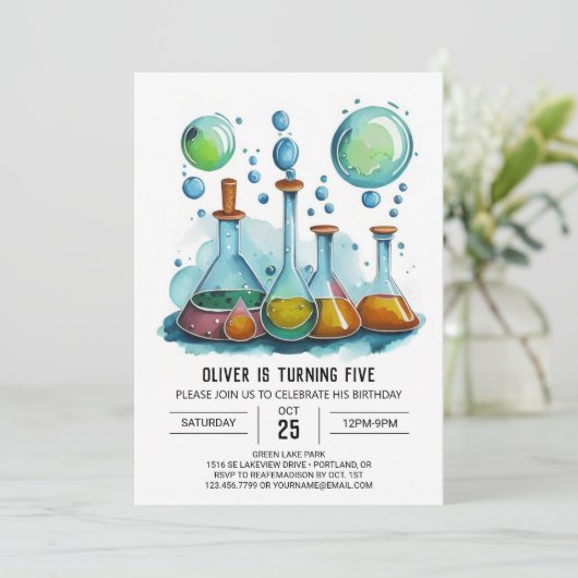 Invitation Potion en ligne Gear Scientifique Anniversaire (Debout devant)