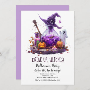 Invitation Potions Citrouille Ghost Witch Casquette Halloween