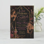 Invitation Potions d'amour et cocktails Célébration de fiança (Debout devant)