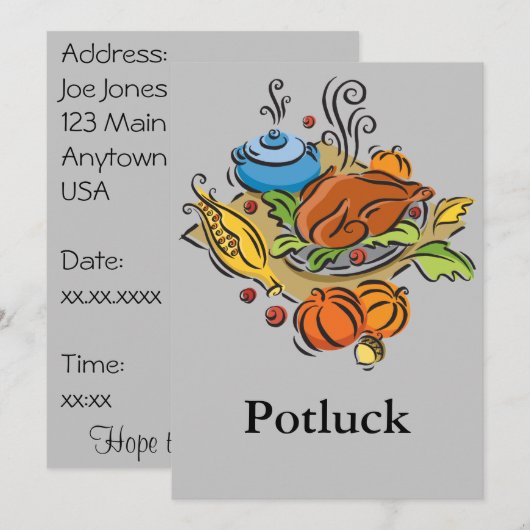 Invitation Potluck (Devant / Derrière)