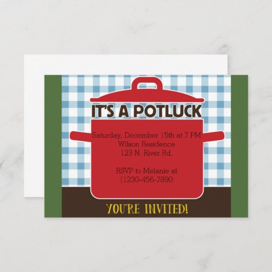 Invitation Potluck (Devant / Derrière)