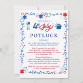 Invitation Potluck 4 juillet personnalisée (Devant)