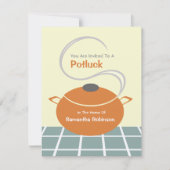 Invitation Potluck - Cuisine orange et bleue (Devant)