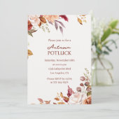 Invitation Potluck d'Automne | Automne à l'aquarel (Debout devant)