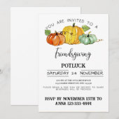 Invitation Potluck de Friendsgiving (Devant / Derrière)