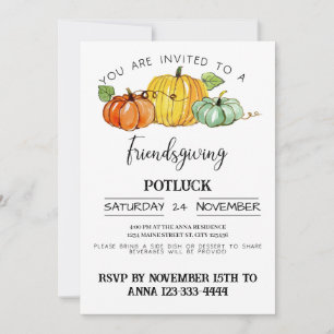 Invitation Potluck de Friendsgiving