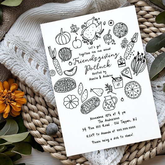 Invitation Potluck De L'Amitié D'Action