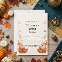 Potluck de Thanksgiving Citrouille Aquarelle Minim