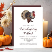 Invitation Potluck Friendsgiving de la dinde vintage