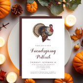 Invitation Potluck Friendsgiving de la dinde vintage