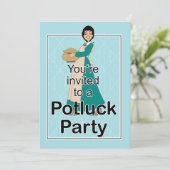 Invitation Potluck Illustrée (Debout devant)