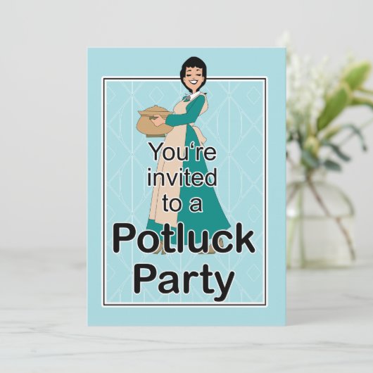 Invitation Potluck Illustrée (Debout devant)