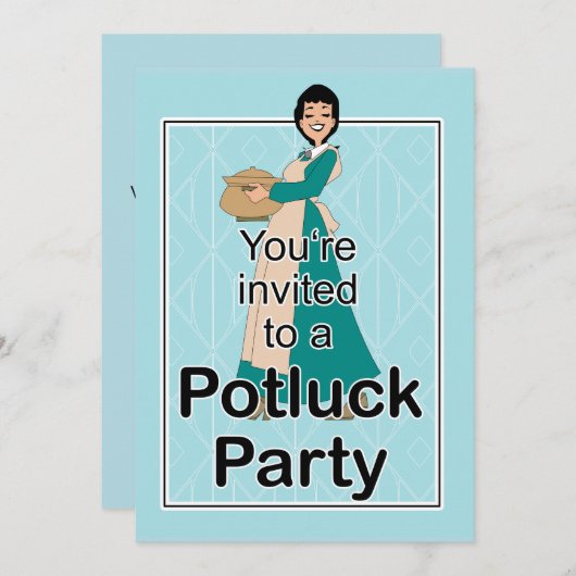 Invitation Potluck Illustrée (Devant / Derrière)