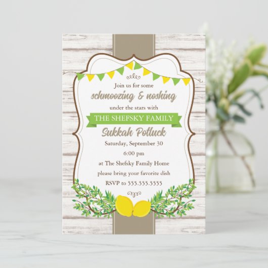 Invitation Potluck Sukkah Souccot (Debout devant)