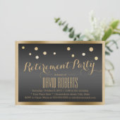 Invitation Pots Confetti encadrés d'or Partie de retraite som (Debout devant)