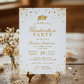 Invitation Pots Confetti Or tendance - Partie de graduation P