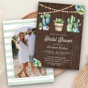Invitation Pots de cactus de verdure succulente Shower de mar