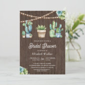 Invitation Pots de cactus de verdure succulente Shower de mar (Debout devant)