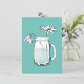 Invitation pots de fleurs en daisies (Debout devant)