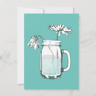 Invitation pots de fleurs en daisies