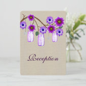 Invitation Pots de fleurs en jute rustique violet Réception C (Debout devant)