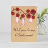 Invitation Pots de fleurs rouge rustique de campagne pour dem (Debout devant)