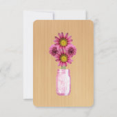 Invitation Pots de fleurs rustiques de campagne rose pour car (Dos)