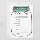 Invitation Pots de maçon turquoises 2 jeux de baby shower de (Dos)